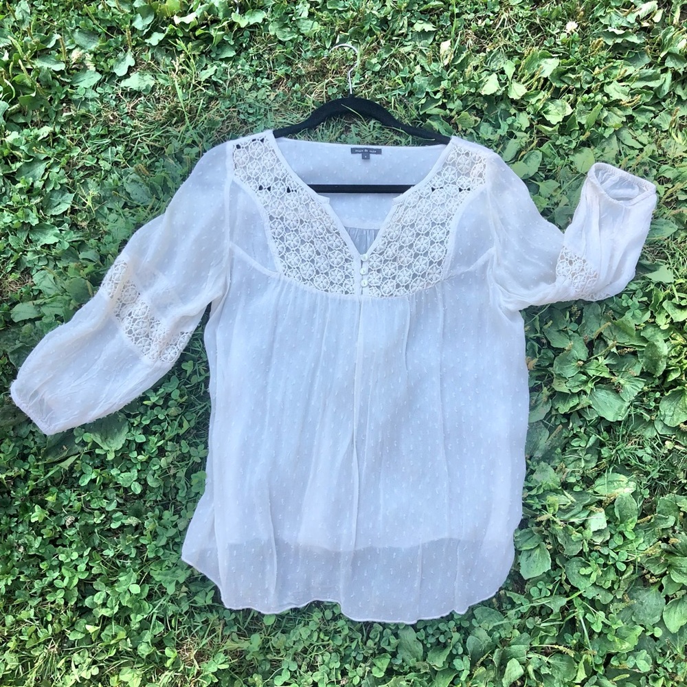 Beige flowy top